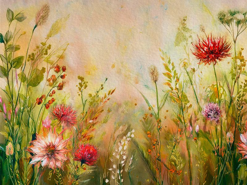 Wild flowers in the field from the series: Botanical autumn - 2 by Studio Pieternel