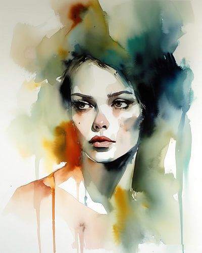 Modernes Porträt in Aquarell
