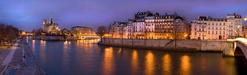 Notre-Dame de Paris and Ile Saint Louis at night / Notre-Dame de Paris and Ile Saint Louis at night