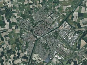 Luchtfoto van Middelburg van Maps Are Art