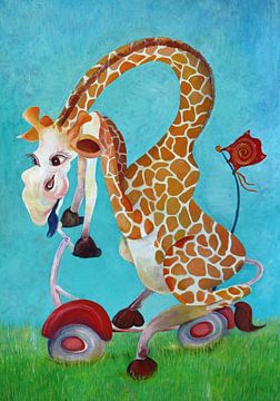 Giraffe     kinderschilderij      Kwiebus van Anne-Marie Somers