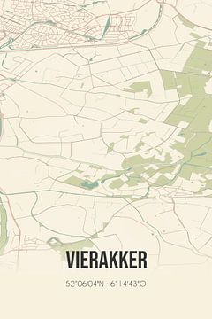 Vintage landkaart van Vierakker (Gelderland) van Rezona