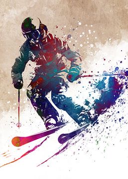 Skisport kunst #ski #sport van JBJart Justyna Jaszke