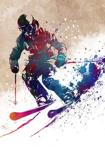 Skisport Kunst #Ski #Sport von JBJart Justyna Jaszke