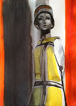 Mondrianisches Kleid von Helia Tayebi Art