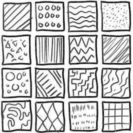 Abstract geomterie hand drawn squares with shading by Emiel de Lange