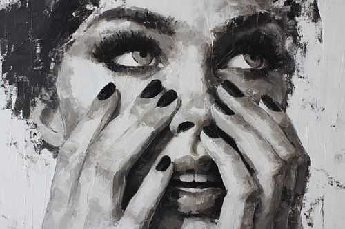 Tableau portrait abstrait - Décoration murale moderne