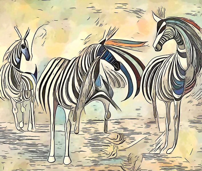 Op safari in Afrika, motief 4 van zam art