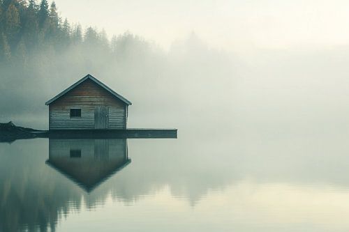 Hut aan kalm meer