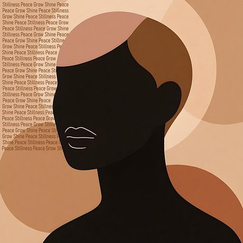 Abstract vrouw portret woorden