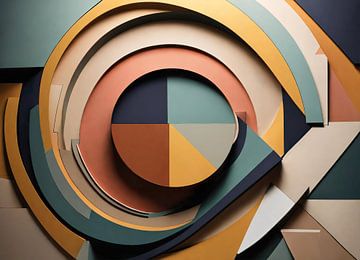 3D Geometrische abstracte kunst met cirkels van Dreamy Faces
