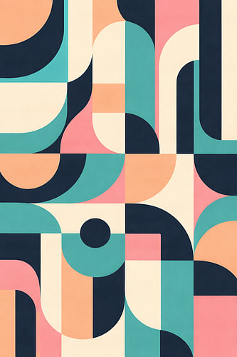 Moderne Retro Bogen in Teal en Roze