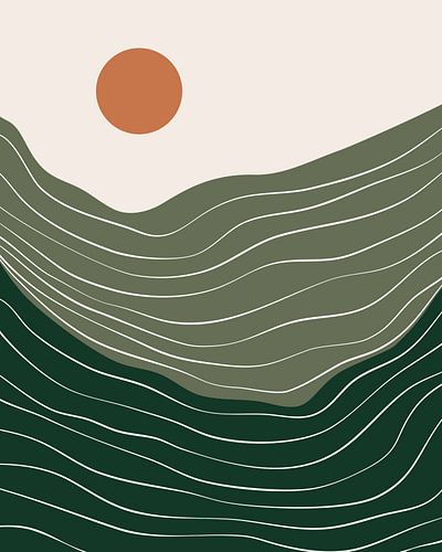 Paysage de montagnes et de soleil