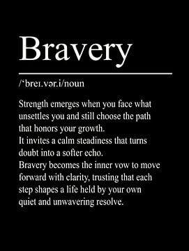 Definitie Moed - Zwart van WordsThatInspire