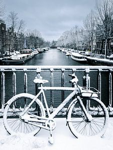 Vélo sur neige à Amsterdam