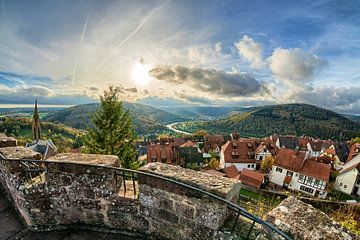 Vue sur la vallée du Neckar en direction de Heidelberg