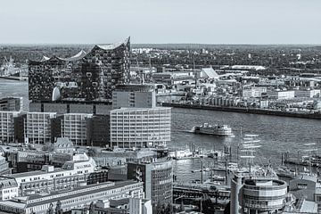 Hamburg harbour with the Elbphilharmonie concert hall in Hamburg by Werner Dieterich