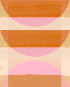 Mid Century Bauhaus Formen Pfirsich Rosa