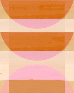 Mid Century Bauhaus Formes Pêche Rose sur FRESH Fine Art