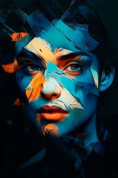 Face of colours - Fragmented soul Blue light - Sp by Poster Art Shop