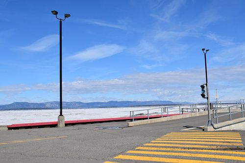 De kade in het voorjaar