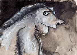 monsters inkt pastel mannetje van Samantha Dekker