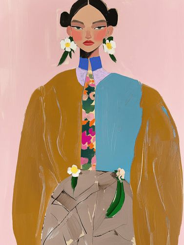Hippe fashion illustratie, modern portret