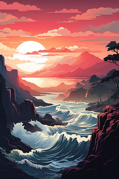 Between the Cliffs at Sunset