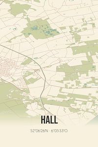 Vieille carte de Hall (Gueldre) sur Rezona