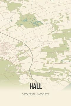 Vintage landkaart van Hall (Gelderland) van MijnStadsPoster