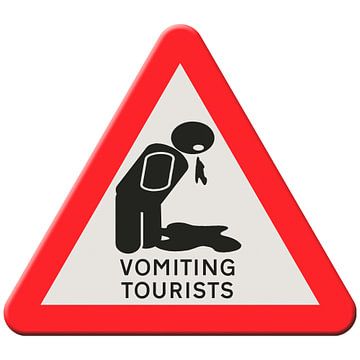 Warning sign. Vomiting tourists. by Grüntyers .