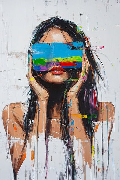 Portrait abstrait aux couleurs vives par Imperial Art House