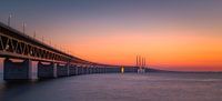 Panorama eines Sonnenuntergangs an der Öresundbrücke von Henk Meijer Photography Miniaturansicht
