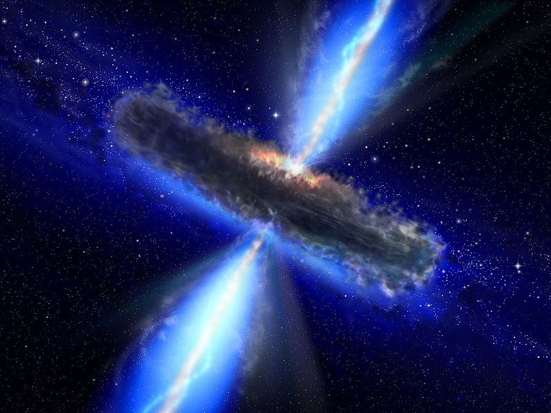 This artist's impression shows the dust torus around a super-massive black hole. Black holes lurk at van Brian Morgan