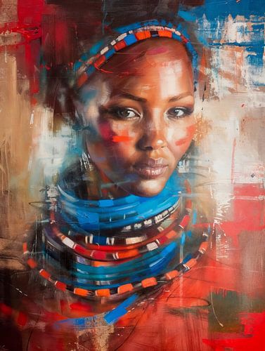 Portrait coloré, moderne et abstrait