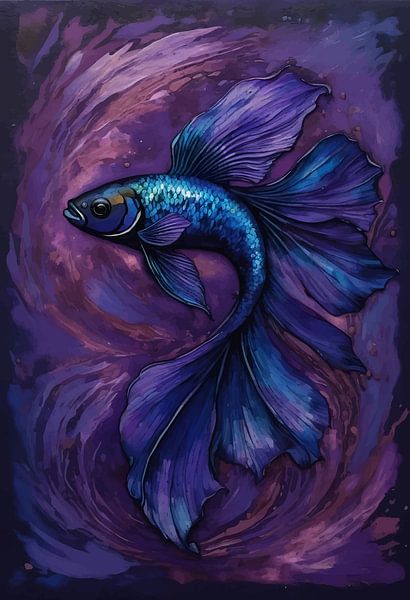 Poisson Betta - Bleu et violet par MIROKKU