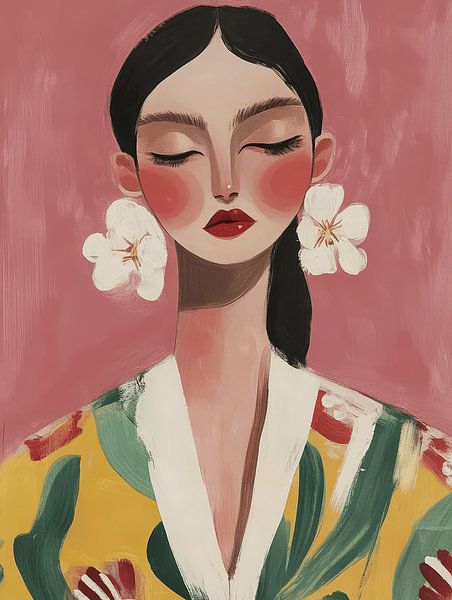 Colourful, modern portrait by Carla Van Iersel