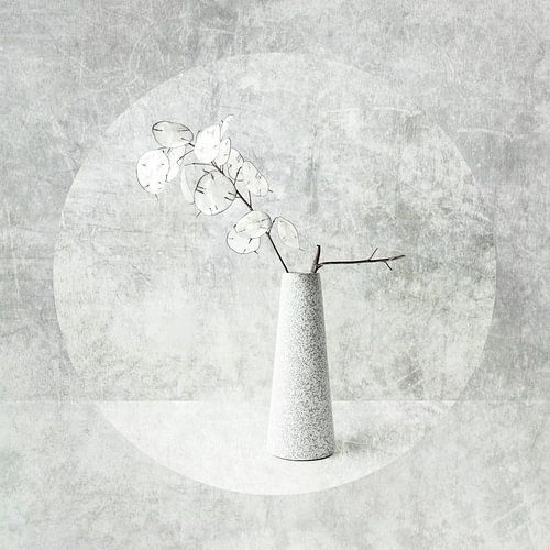 Stilleven met bloemen. Basic. Judaspenning. Japandi.