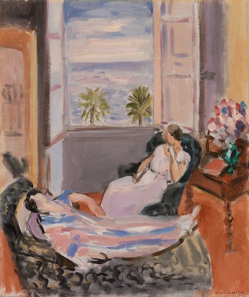 Henri Matisse, Interior with Two Figures, Open Window  van Meesterlijcke Meesters