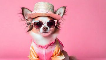 Chihuahua met hoed en bril van Mustafa Kurnaz