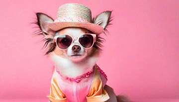 Chihuahua avec chapeau et lunettes sur Mustafa Kurnaz