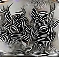 Antlers-Zebra, series Faces Black/White
