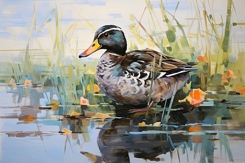 Schilderij Watervogel
