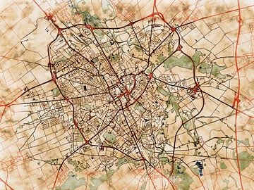 Map of Troyes with the style 'Serene Summer' by Maporia