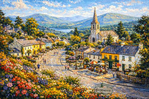 Rondhout in Ierland, een impressionistisch schilderij.