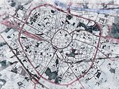Kaart van Hasselt in de stijl 'White Winter' van Maporia thumbnail