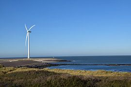 Dutch coastal landscape seen from the island of Neeltje-Jan, part of the delta works in the province by Robin Verhoef