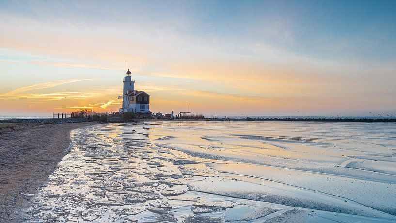 Sunrise at the Horse of Marken by Menno Schaefer
