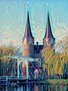 Modern Schilderij Oostpoort Delft van Slimme Kunst.nl thumbnail