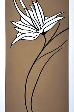 Gestileerde witte bloem met beige achtergrond van Lily van Riemsdijk - Art Prints with Color